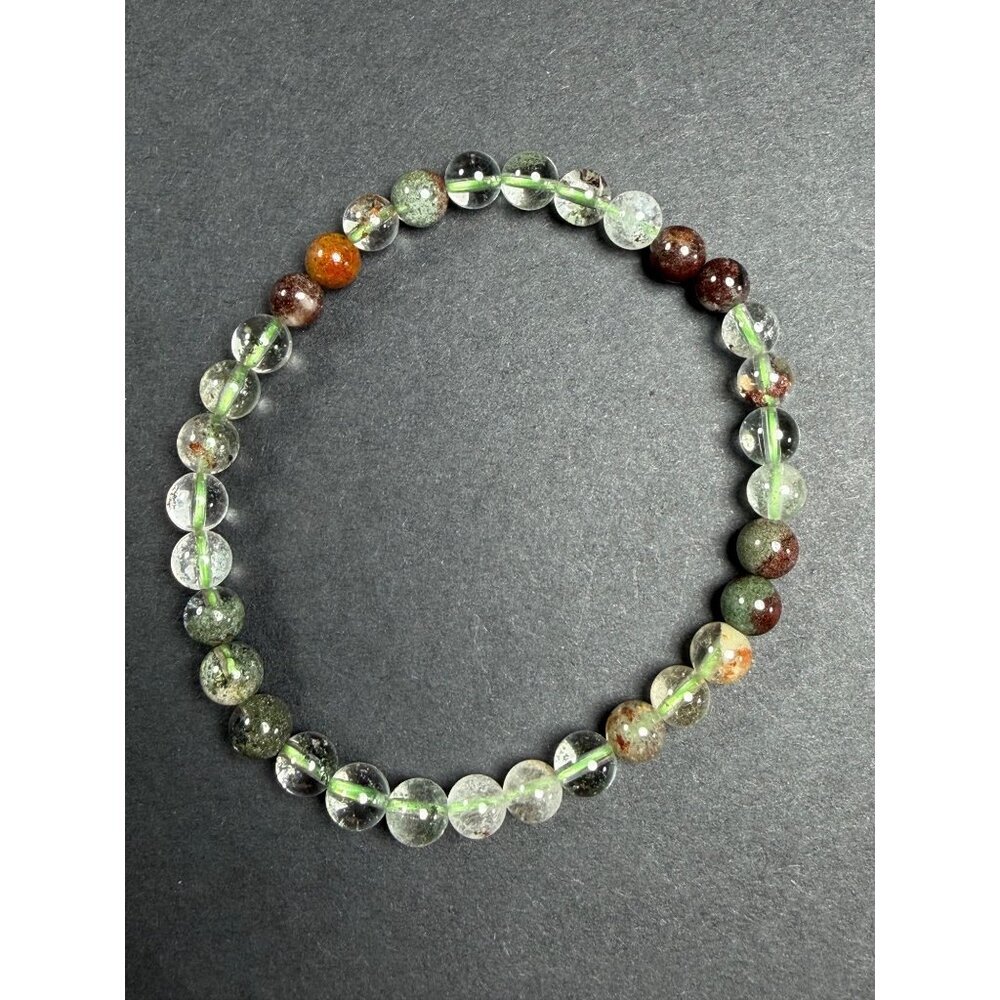 Natural Garden Quartz Stretch Bracelet 6mm Stone Crystal 6.75" Healing